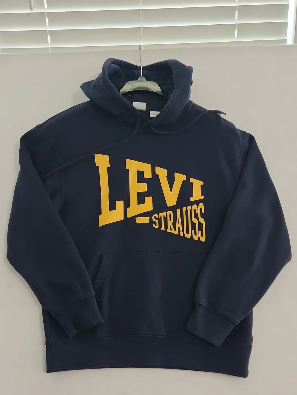 Levi's Navy Blue Hoodie with Yellow Logo - Men's